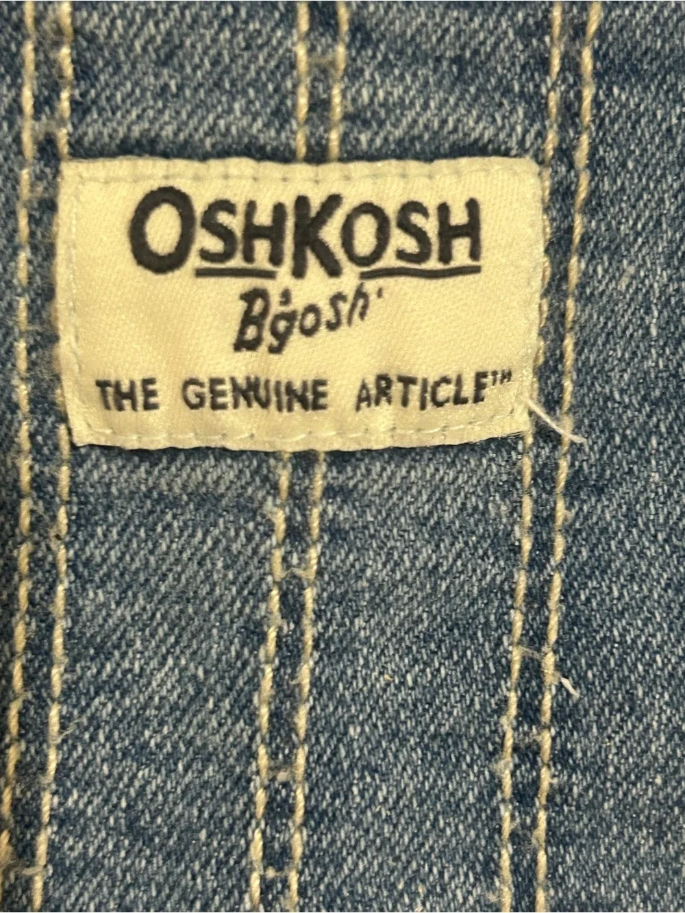 OshKosh B'gosh Blue Denim Bib Detail